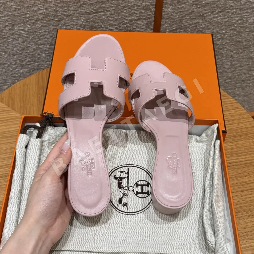에르메스 오아시스 샌들 로즈 평직 하이힐 상세 이미지 5