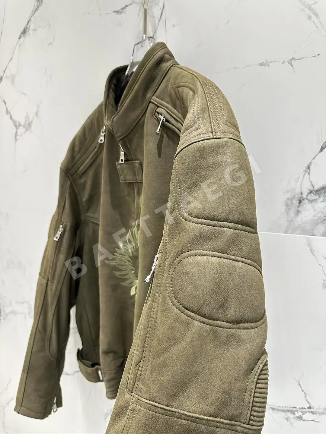 발렌시아가 바이커 레더 여성 자켓 상세 이미지 6