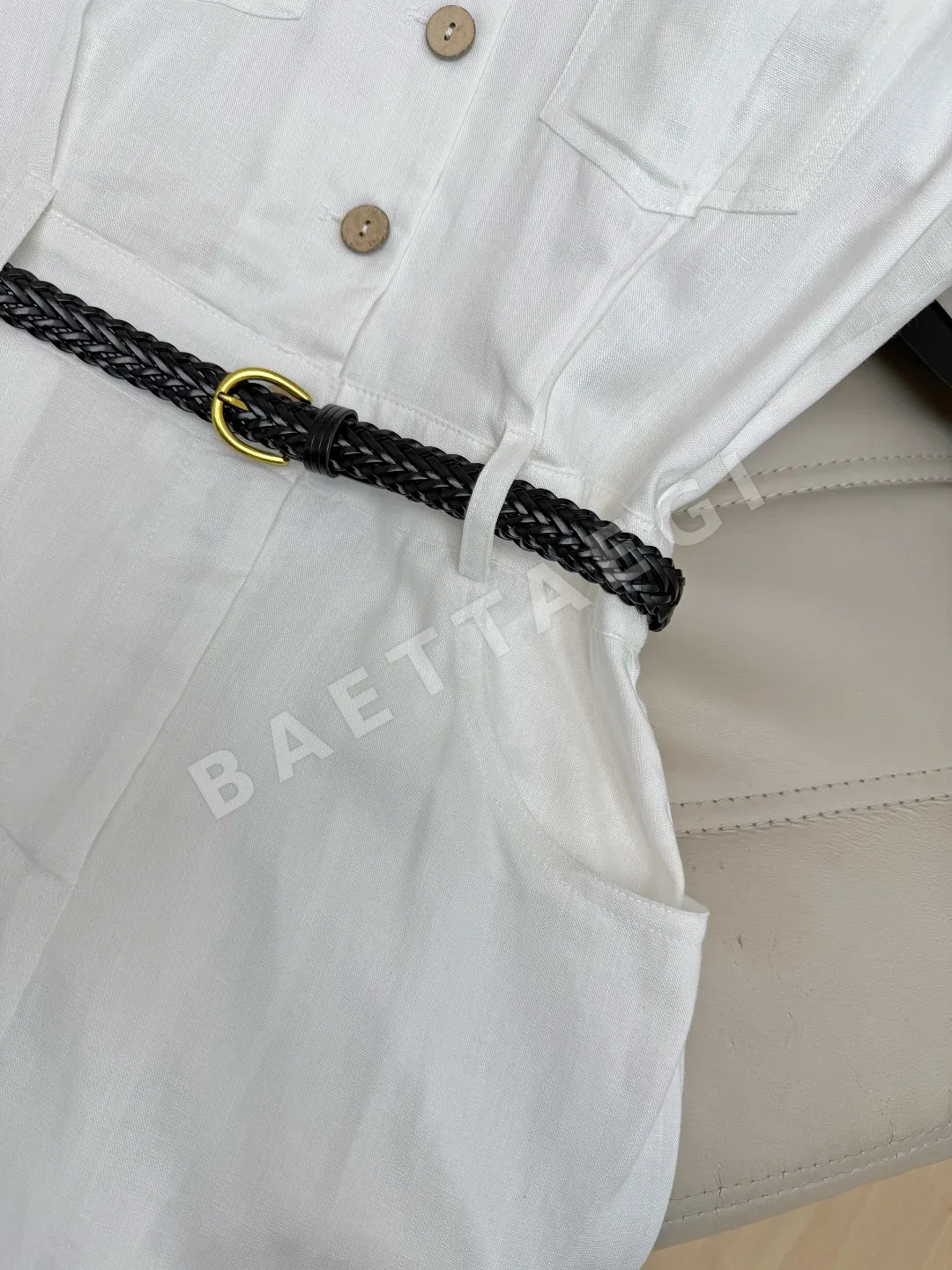 브루넬로쿠치넬리 화이트 린넨 셔츠 퍼프 원피스 상세 이미지 6