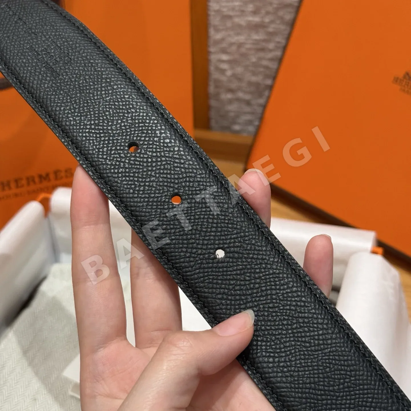 에르메스 리버시블 메탈 버클 남성 벨트 상세 이미지 8