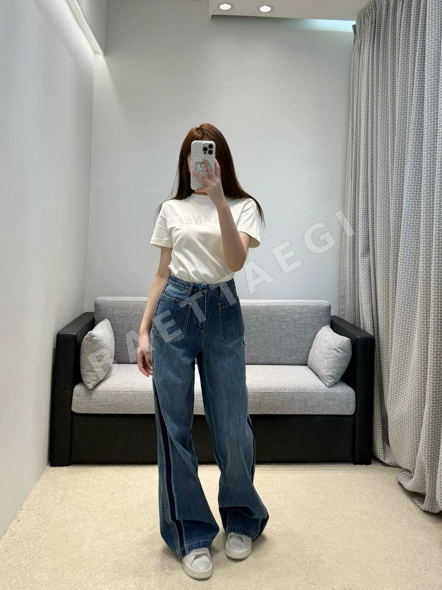 샤넬 비즈 장식 여성 반팔 티셔츠 상세 이미지 7