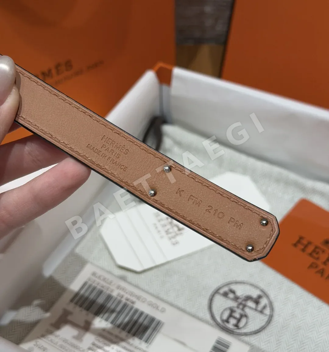 에르메스 켈리 팔라듐 버클 가죽 벨트 상세 이미지 9