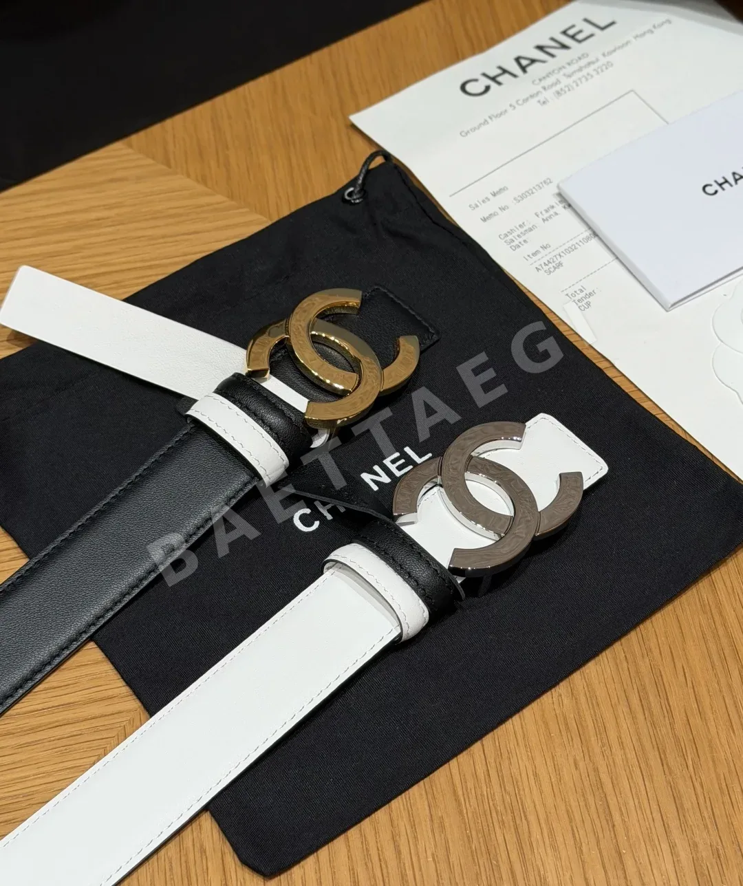 샤넬 더블 C 메탈 송아지가죽 벨트 상세 이미지 5