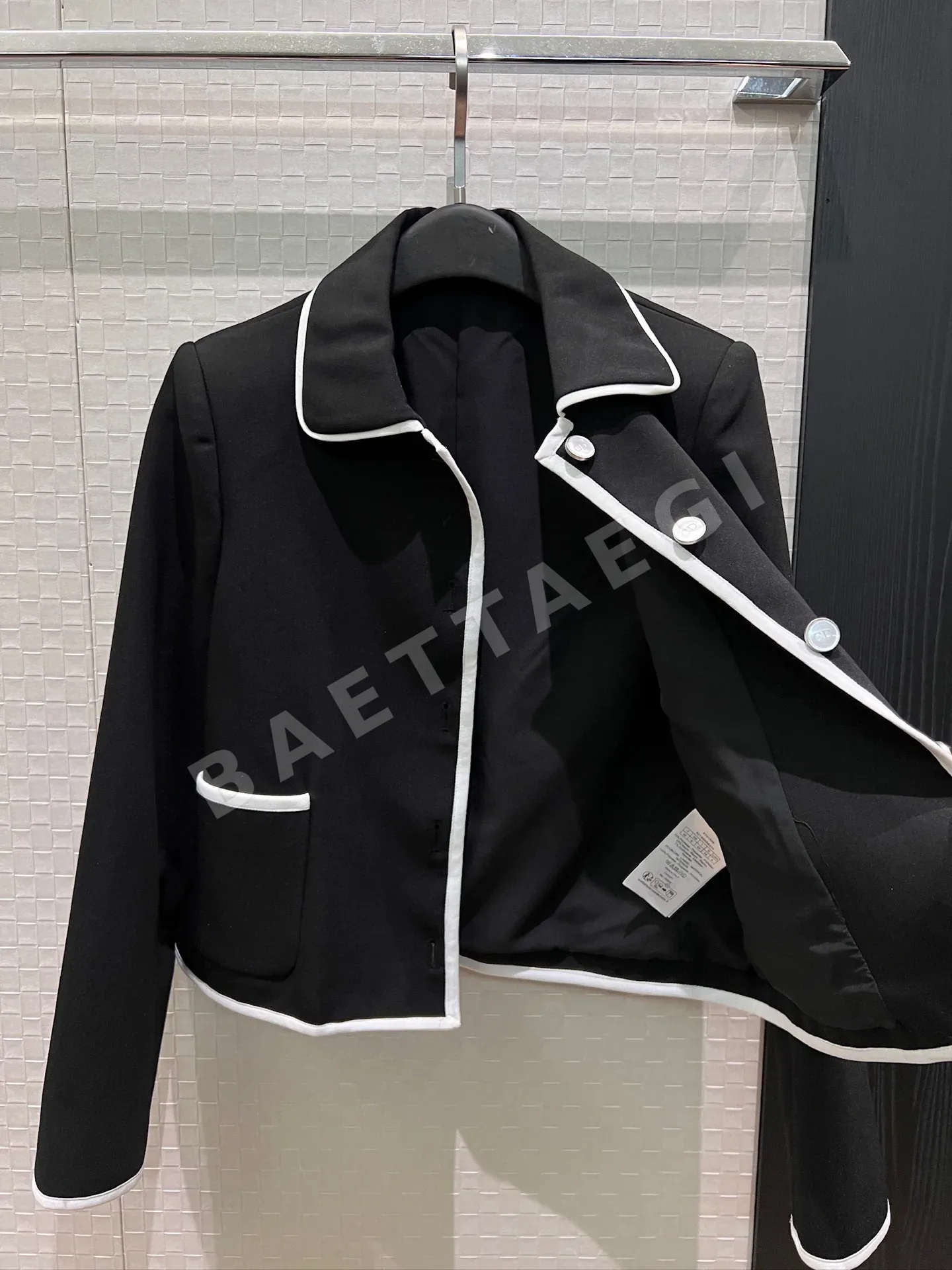 디올 컬러 블록 라펠 숏 자켓 상세 이미지 7