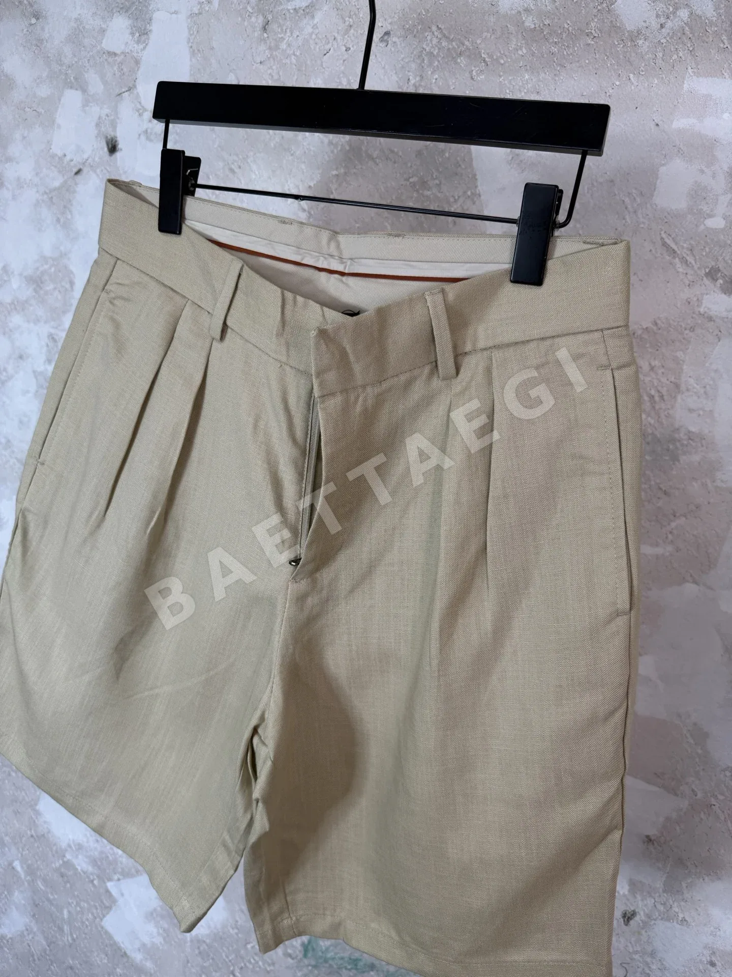 로로피아나 린넨 더블 플리츠 하이웨이스트 버뮤다 반바지 상세 이미지 7