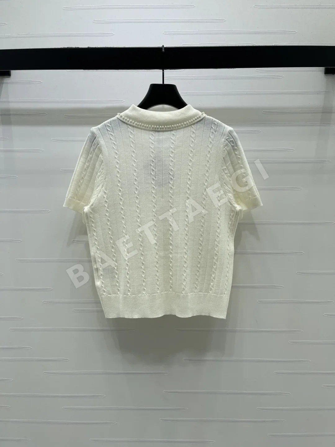 미우미우 피터팬 카라 비즈 장식 반팔 가디건 상세 이미지 8