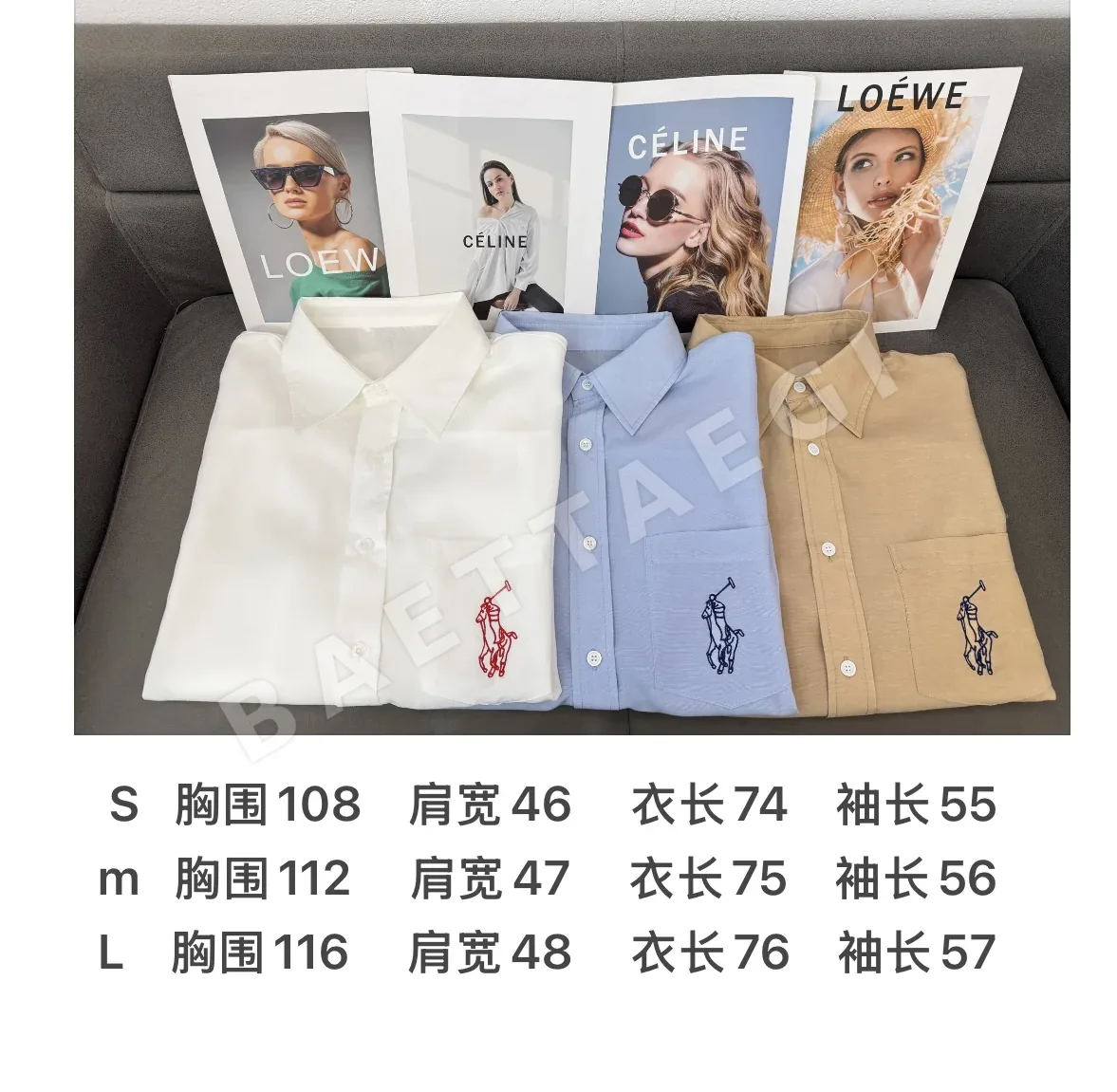 폴로 자수 로고 린넨 셔츠 여성용 상세 이미지 2