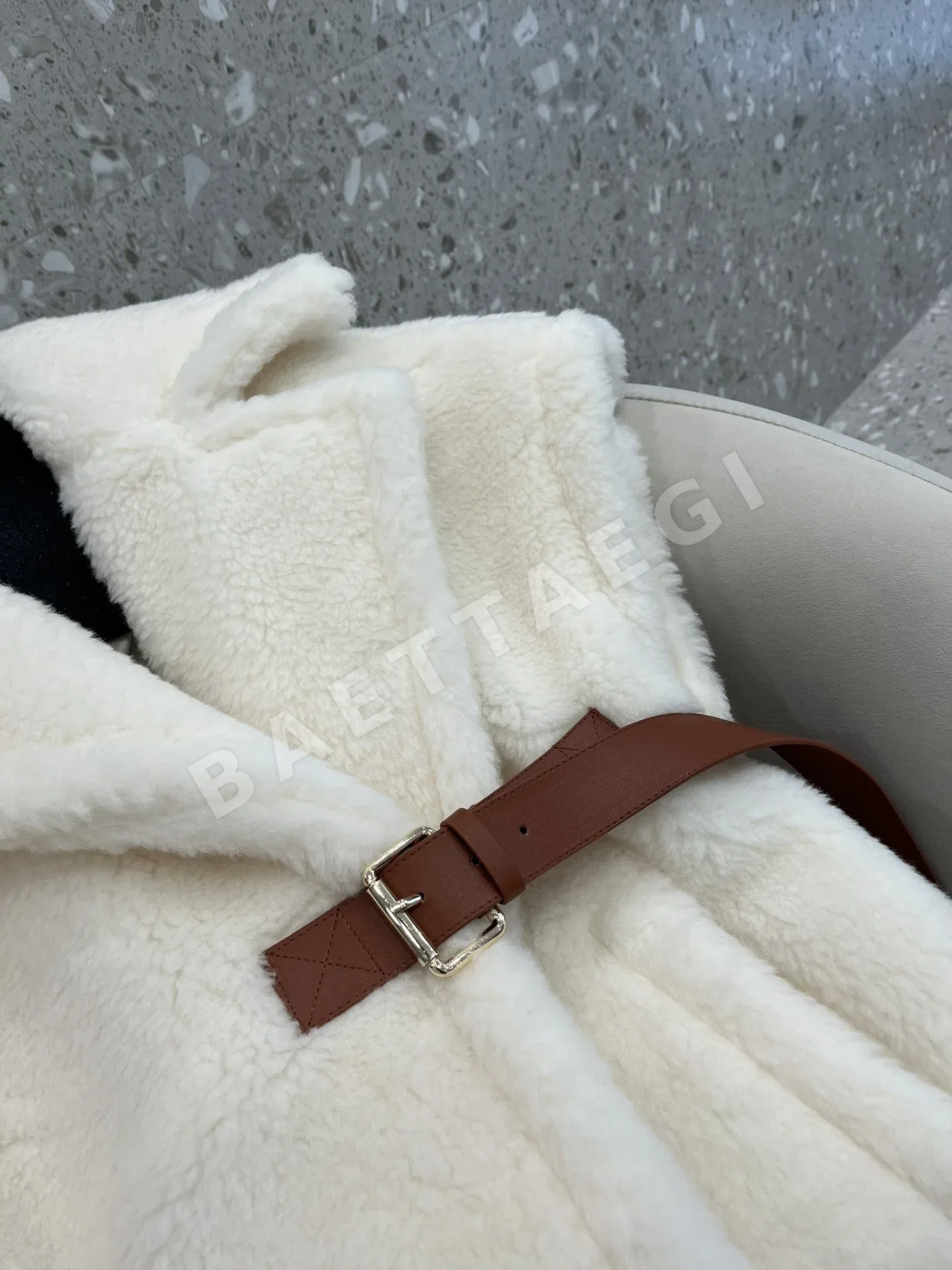 막스마라 알파카 울 테디베어 케이프 자켓 상세 이미지 5