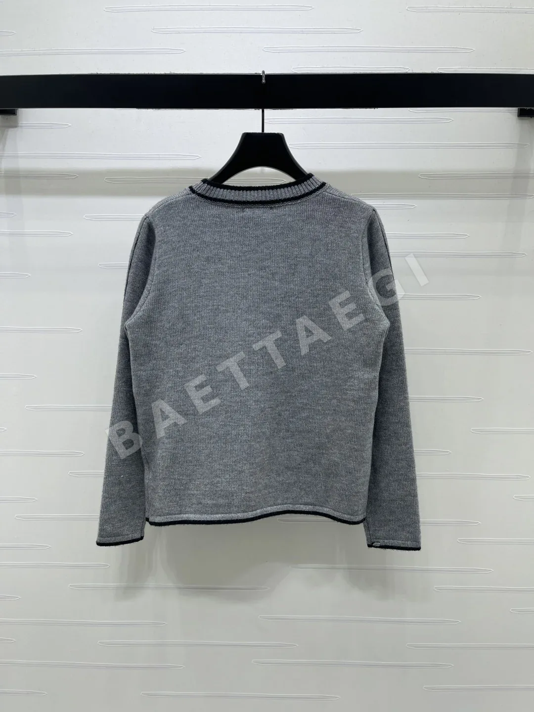 샤넬 카라 블록 크루넥 울 혼방 여성 가디건 상세 이미지 8