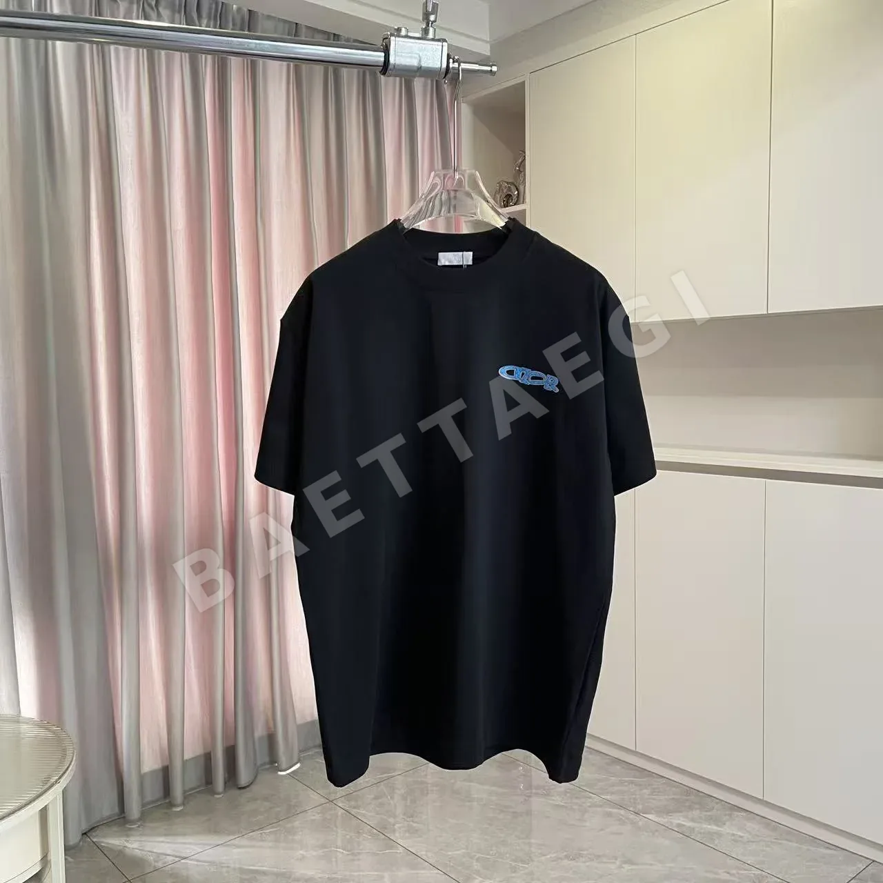 디올 3D 실리콘 로고 반팔 티셔츠 47483