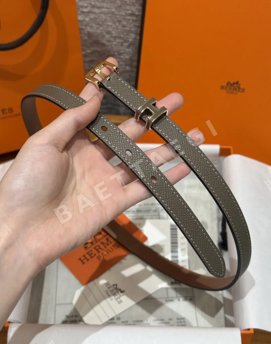 에르메스 앱송 가죽 Pop H 메탈 버클 벨트 상세 이미지 9