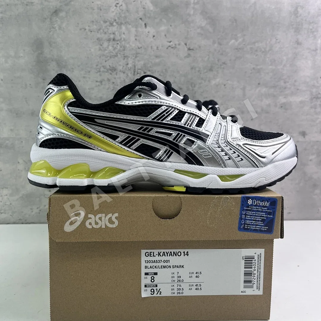 아식스 [TOP] 젤 카야노 14 1203A537-001 200303 Asics Gel-Kayano 14 Black Lemon Spark