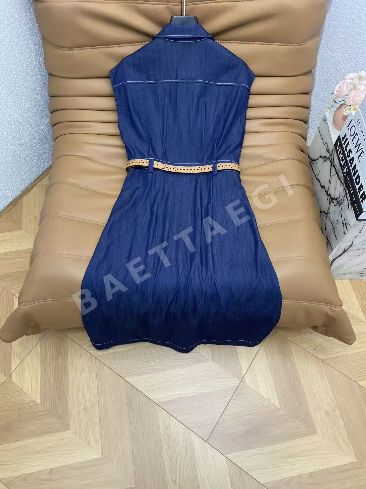 셀린느 데님 코튼 민소매 원피스 상세 이미지 6