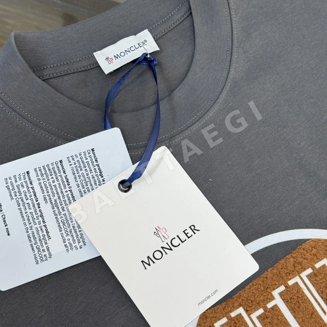 몽클레르 커플 크루넥 코튼 반팔 티셔츠 상세 이미지 4