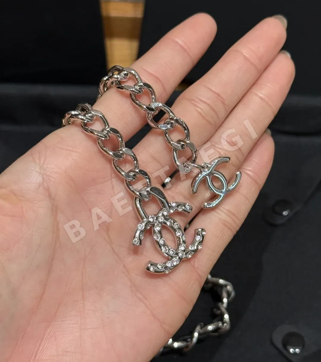 샤넬 더블 C 메탈 체인 가죽 벨트 상세 이미지 5