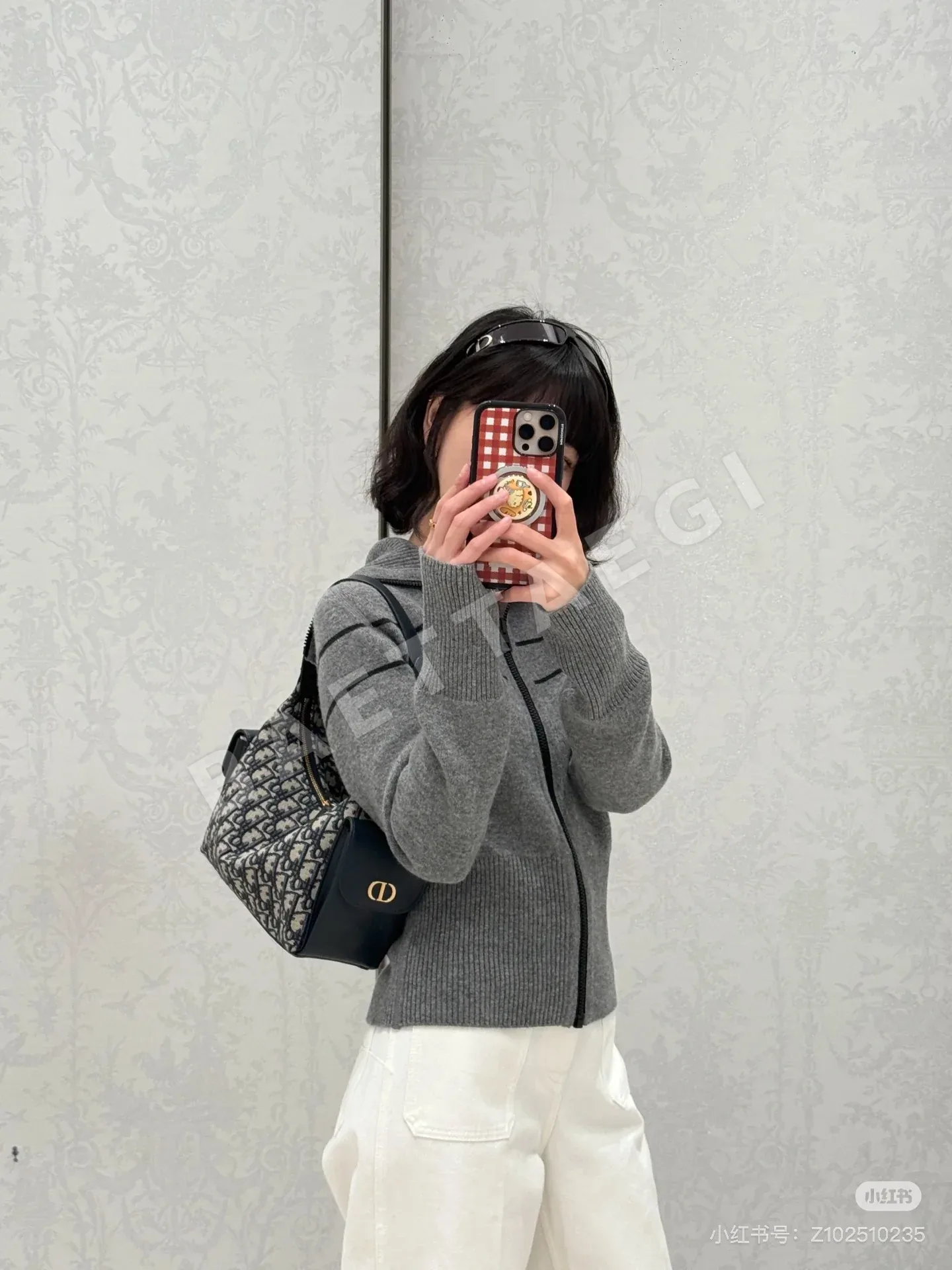 디올 양면 캐시미어 울 가디건 상세 이미지 9