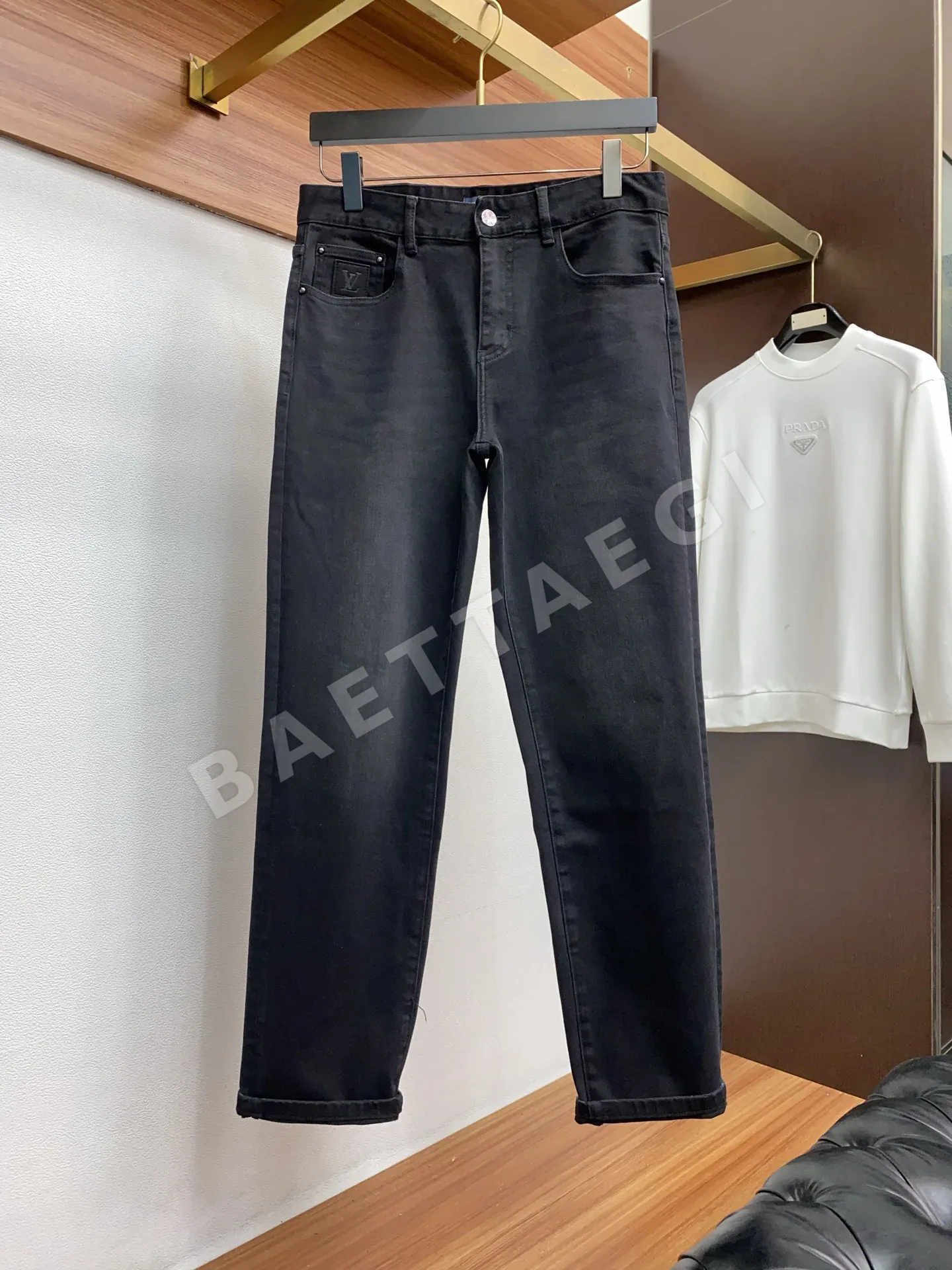 루이비통 데님 슬림핏 니트 바지 상세 이미지 2