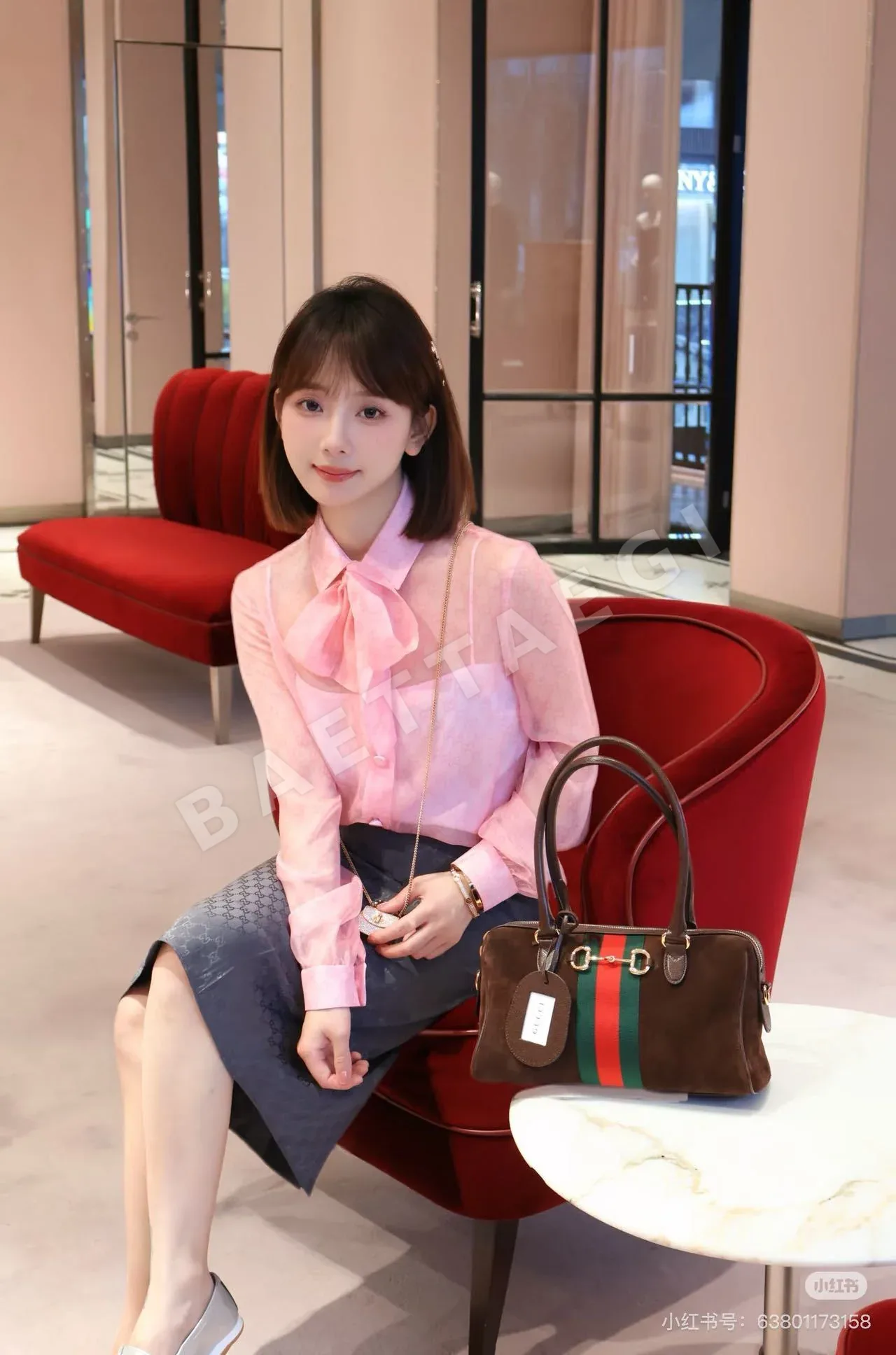구찌 시스루 투피스 여성 셔츠 91782
