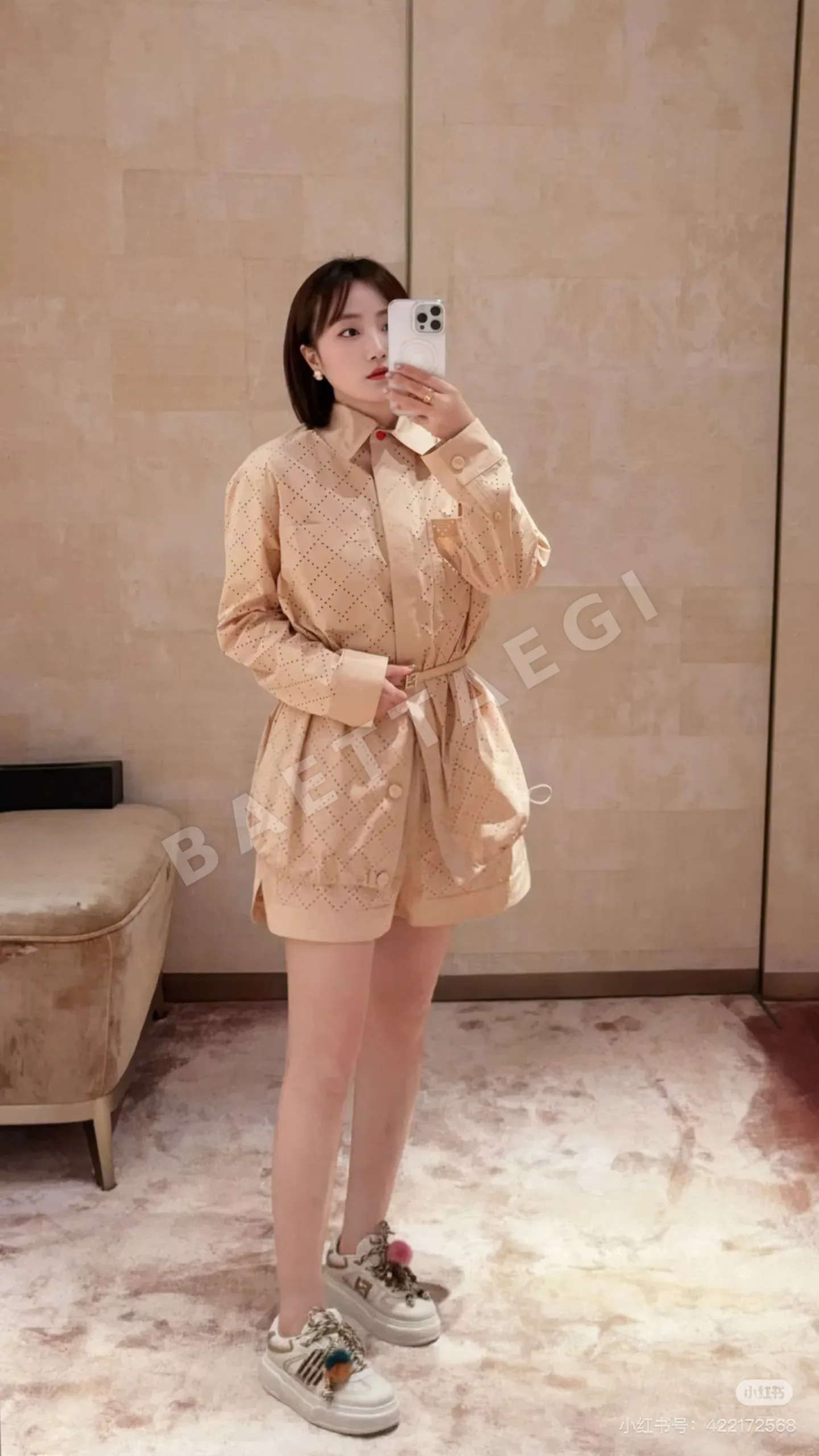 펜디 FF 모노그램 컷아웃 여성 바지 상세 이미지 3