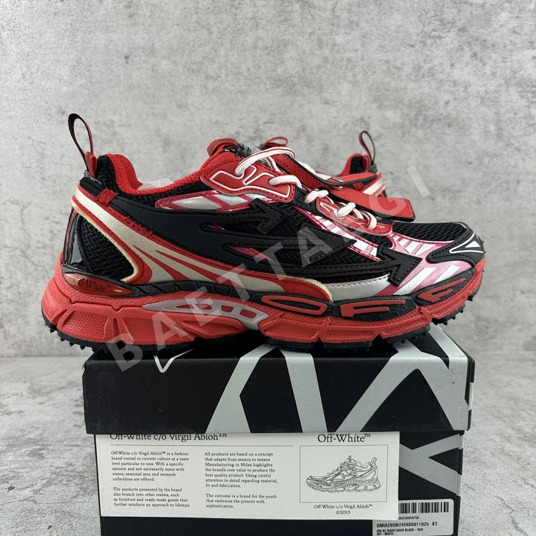 오프화이트 비 라이트 백 202395 Off White Be Right Back Black Red 상세 이미지 1