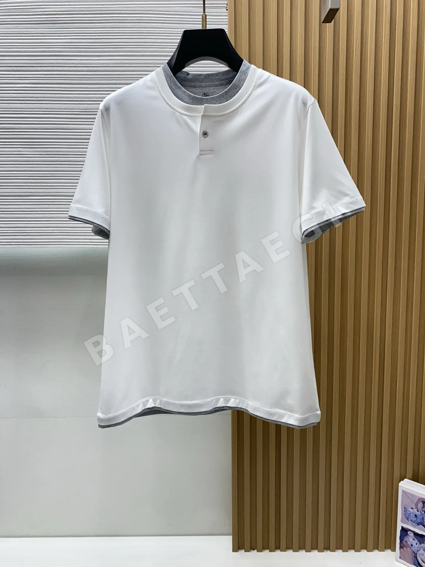 브루넬로쿠치넬리 100수 머서라이즈드 코튼 남성 반팔 티셔츠 47983