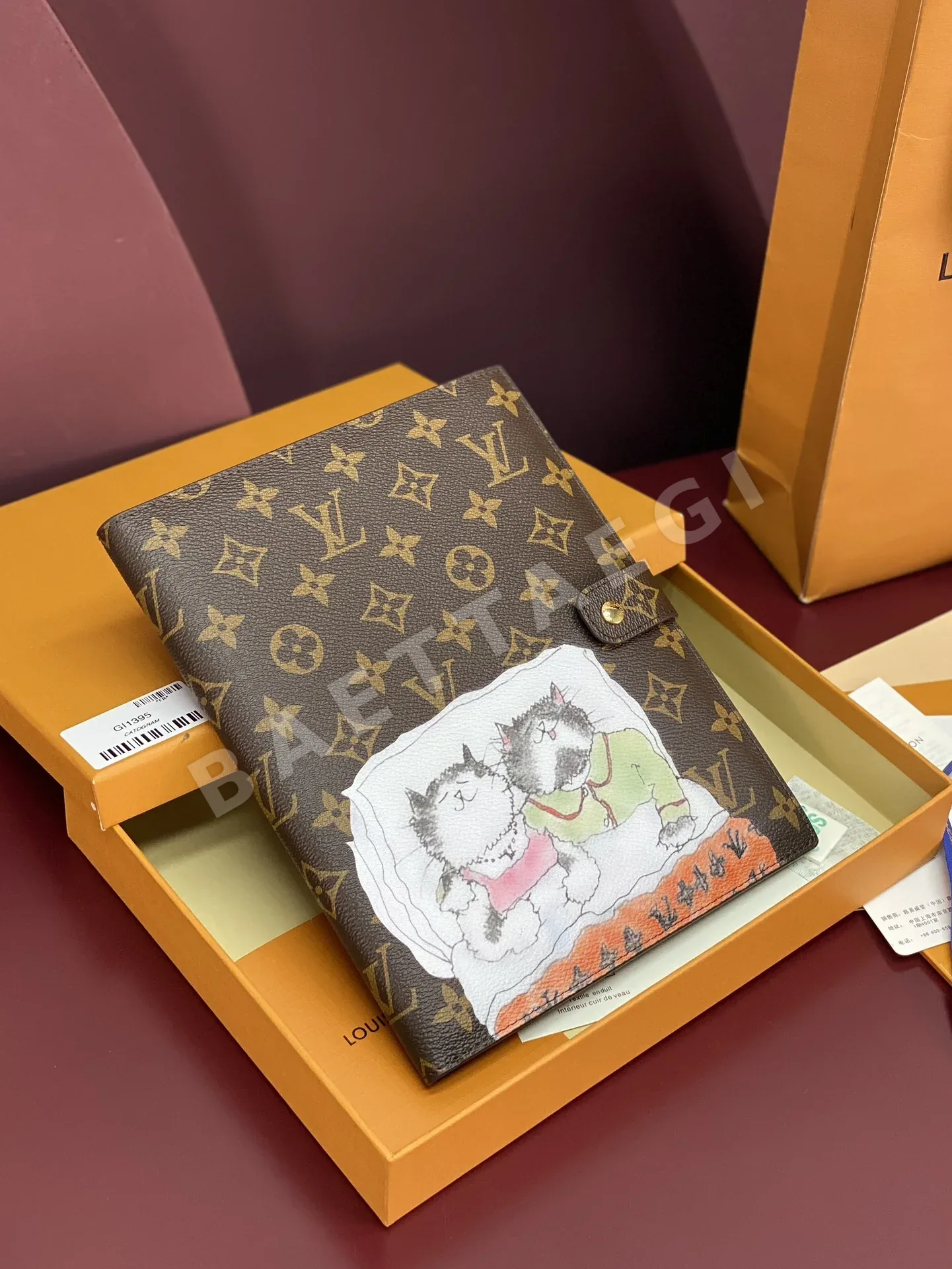 루이비통 그레이스 코딩턴 카토그램 모노그램 캔버스 실크스크린 고양이 프린트 가방 GL1395