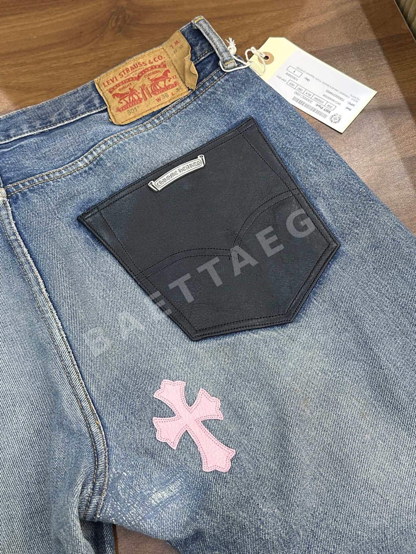 크롬하츠 남성 멀티컬러 패치워크 바지 상세 이미지 3
