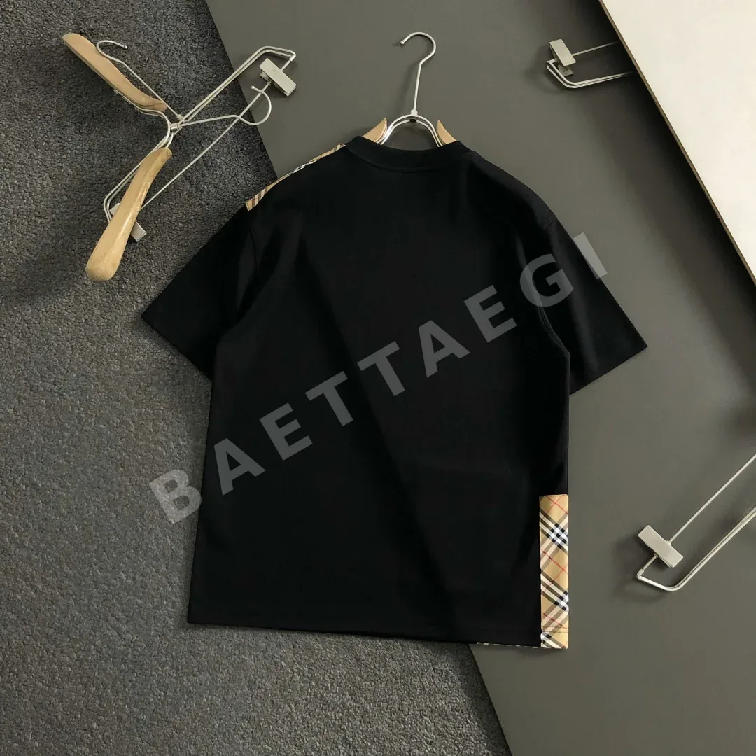 버버리 체크 패치워크 남성 반팔 티셔츠 상세 이미지 5