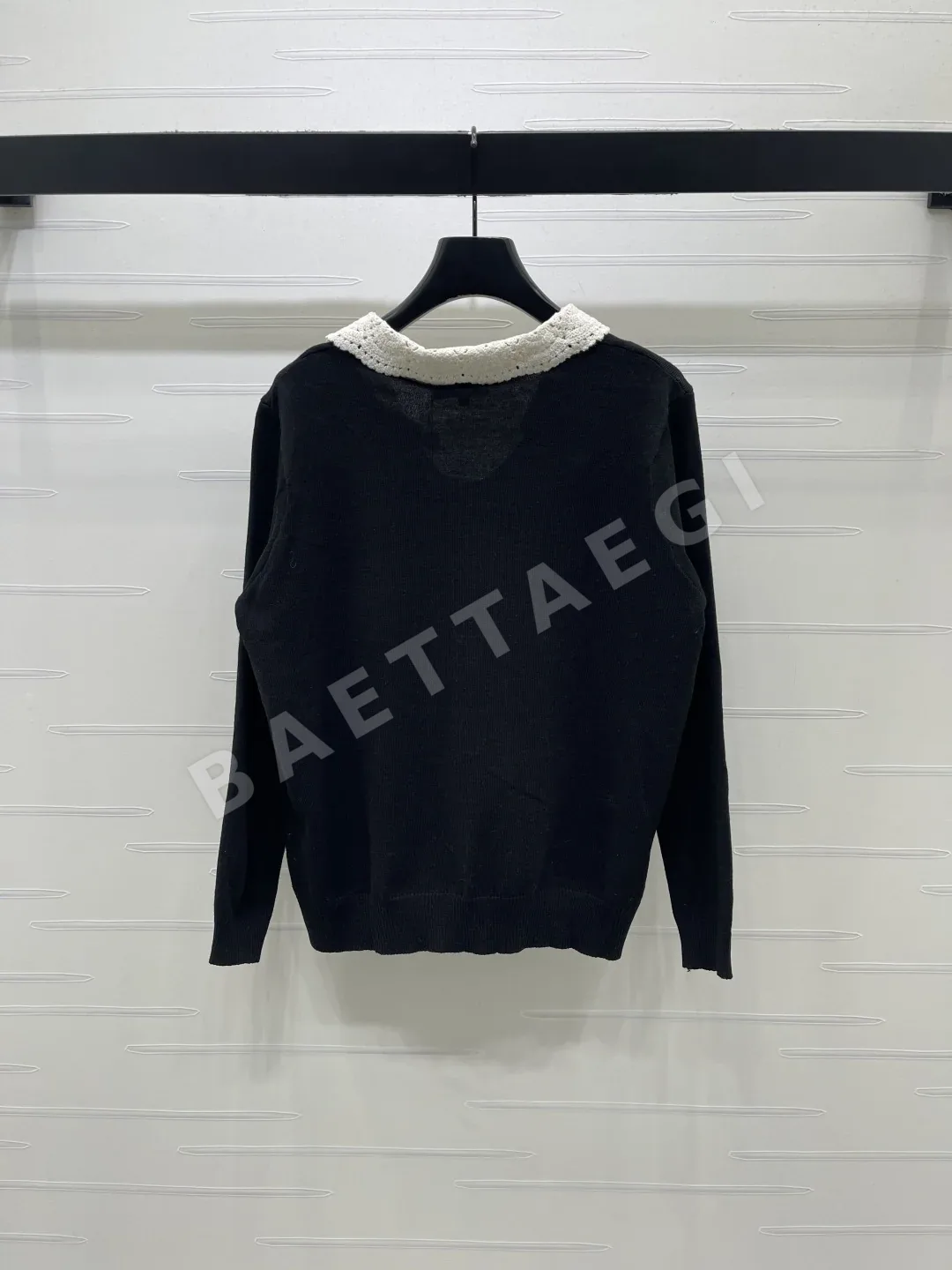 샤넬 카라 장식 울 니트 탑 상세 이미지 8