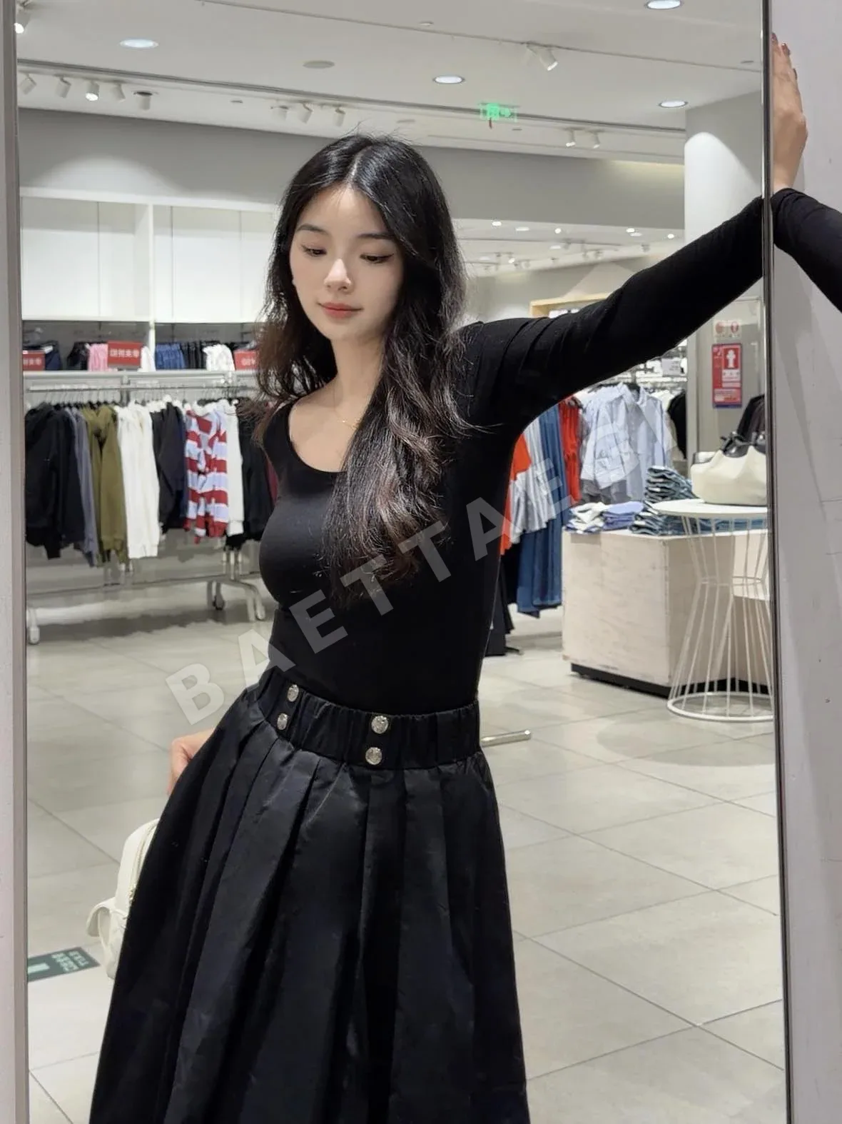 프라다 하이웨스트 A라인 스커트 상세 이미지 9
