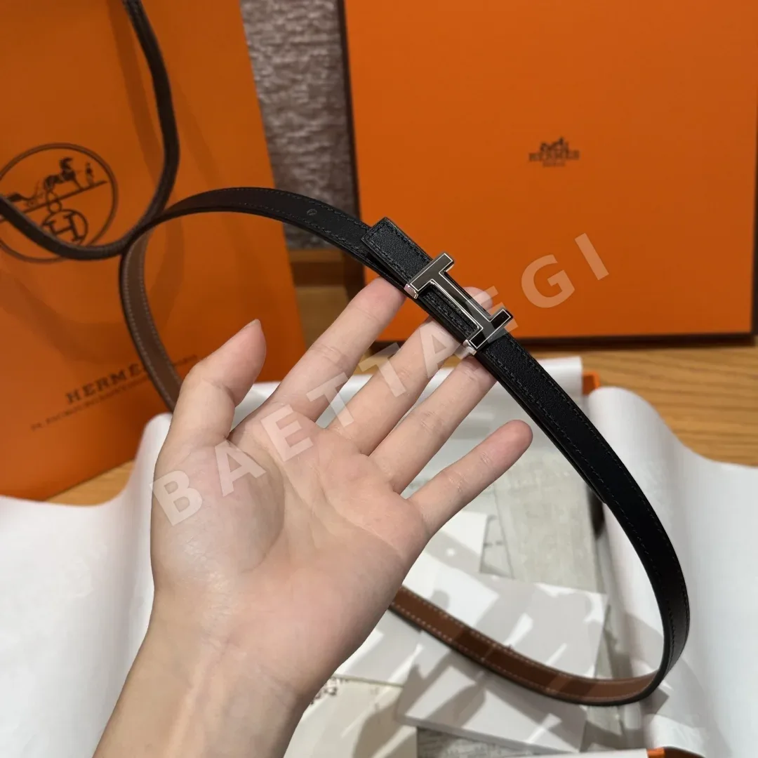 에르메스 미니 H 버클 양면 소가죽 벨트 상세 이미지 4