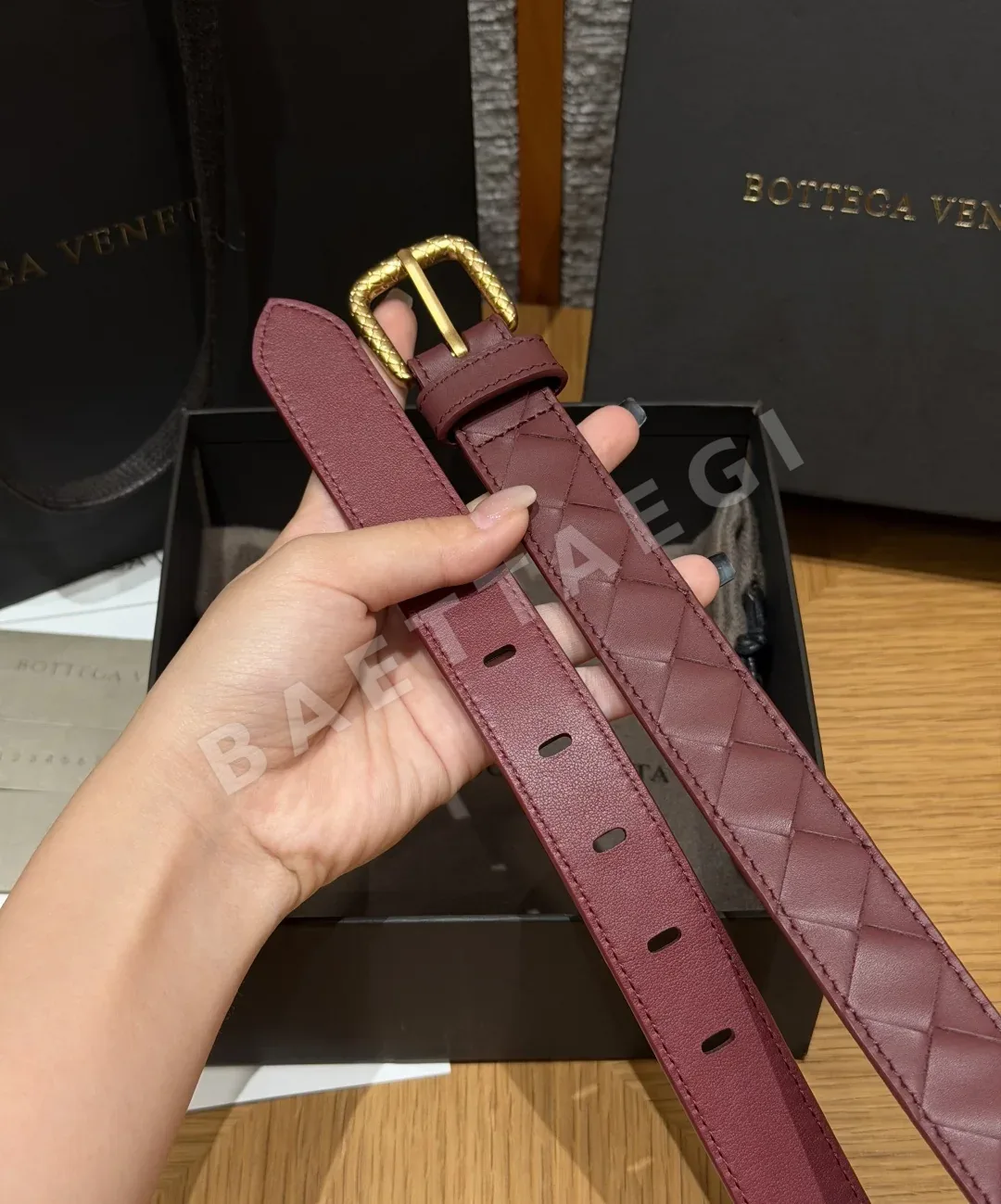 보테가베네타 인트레치아토 가죽 벨트 상세 이미지 6