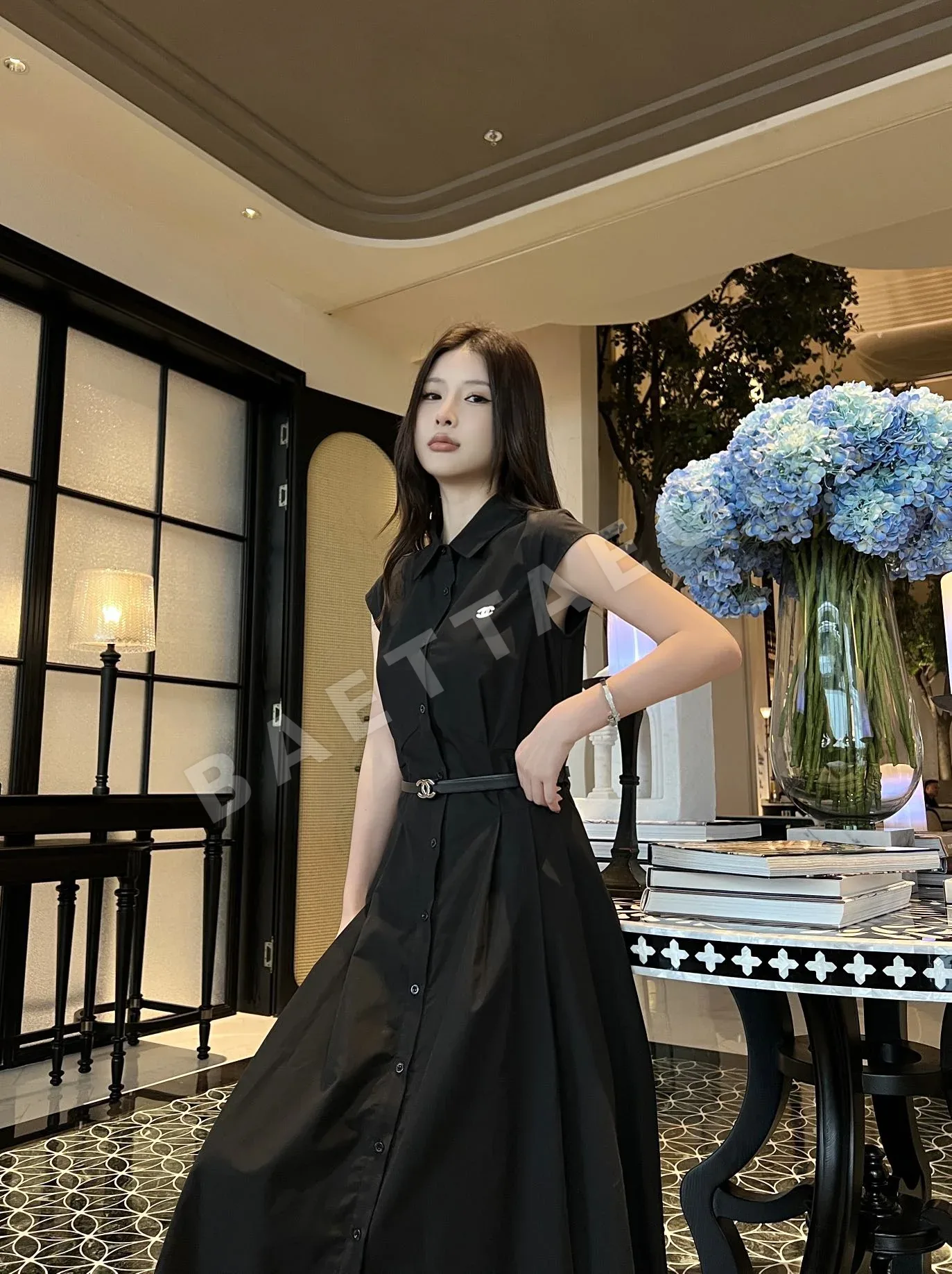 샤넬 민소매 A라인 원피스 여성용 상세 이미지 7
