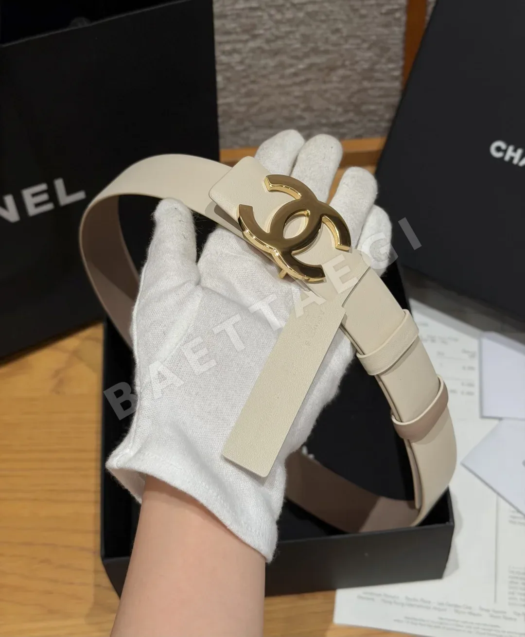 샤넬 리버시블 카프스킨 더블 C 버클 벨트 상세 이미지 8