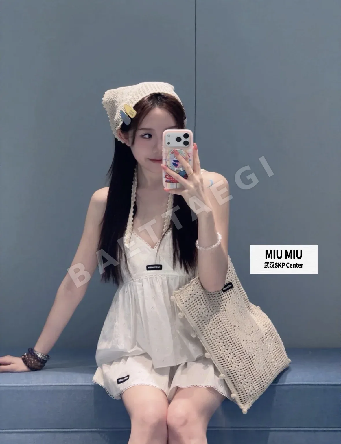 미우미우 레이스 자수 캐미솔 상세 이미지 4