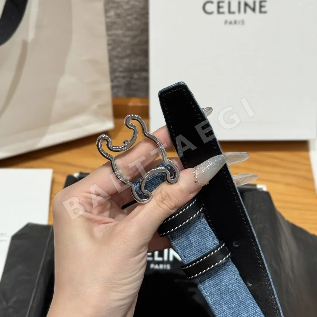 셀린느 개선문 데님 소가죽 벨트 상세 이미지 6