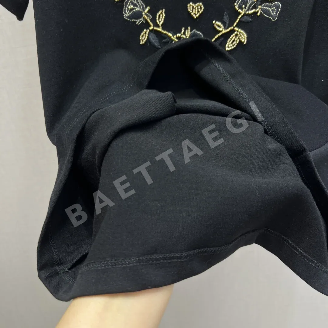 샤넬 자수 비즈 로고 크루넥 반팔 티셔츠 5811 상세 이미지 7