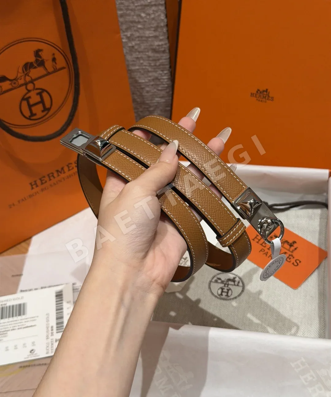 에르메스 메도르 스터드 슬림 여성용 벨트 176981