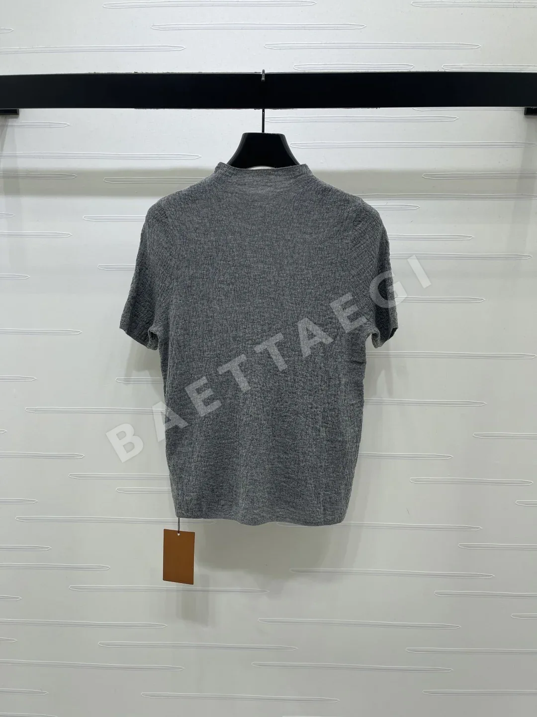 로로피아나 플리츠 하이넥 니트 반팔 탑 상세 이미지 8