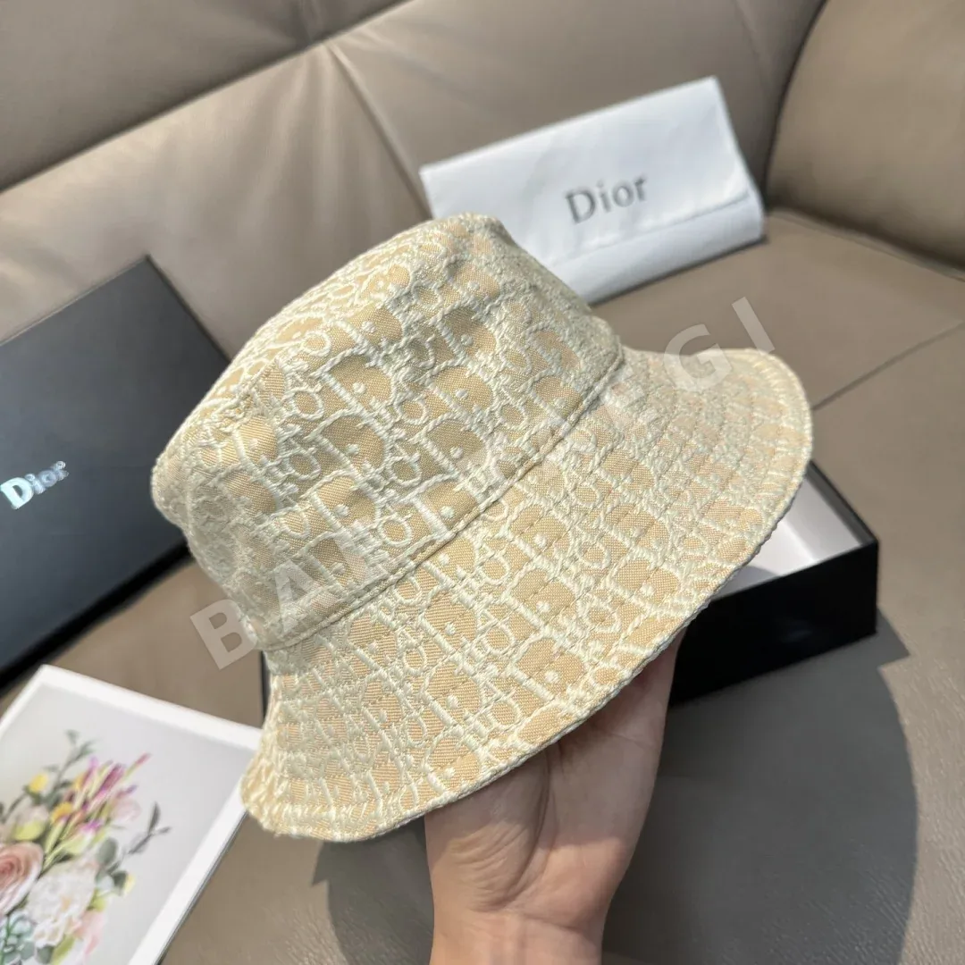 디올 데님 자카드 버킷 햇 모자 상세 이미지 4