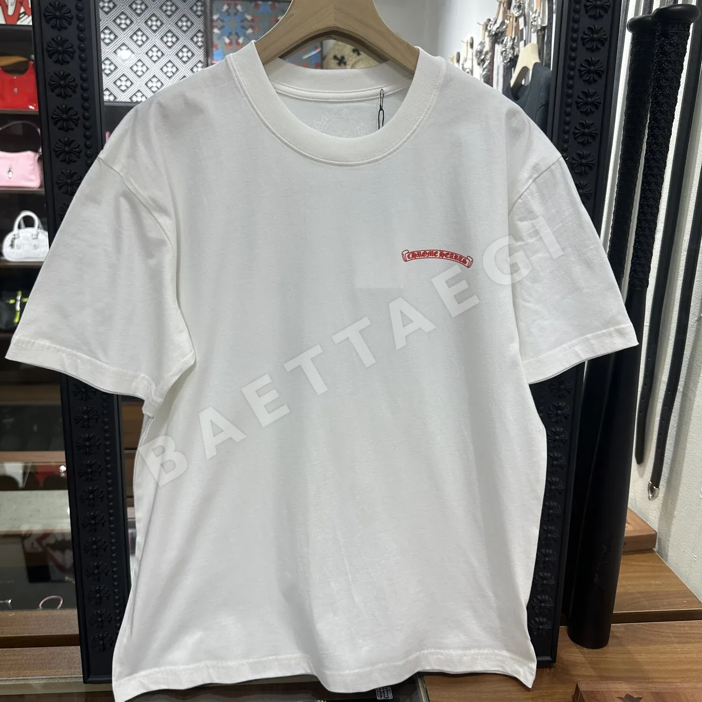 크롬하츠 화이트 그래피티 프린트 남성 반팔 티셔츠 49953