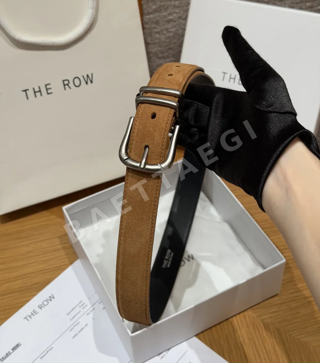 더로우 클래식 가죽 더블 링 벨트 3 cm 상세 이미지 6