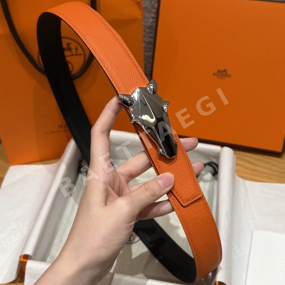 에르메스 셰느 당크르 링크 양면 가죽 벨트 상세 이미지 4