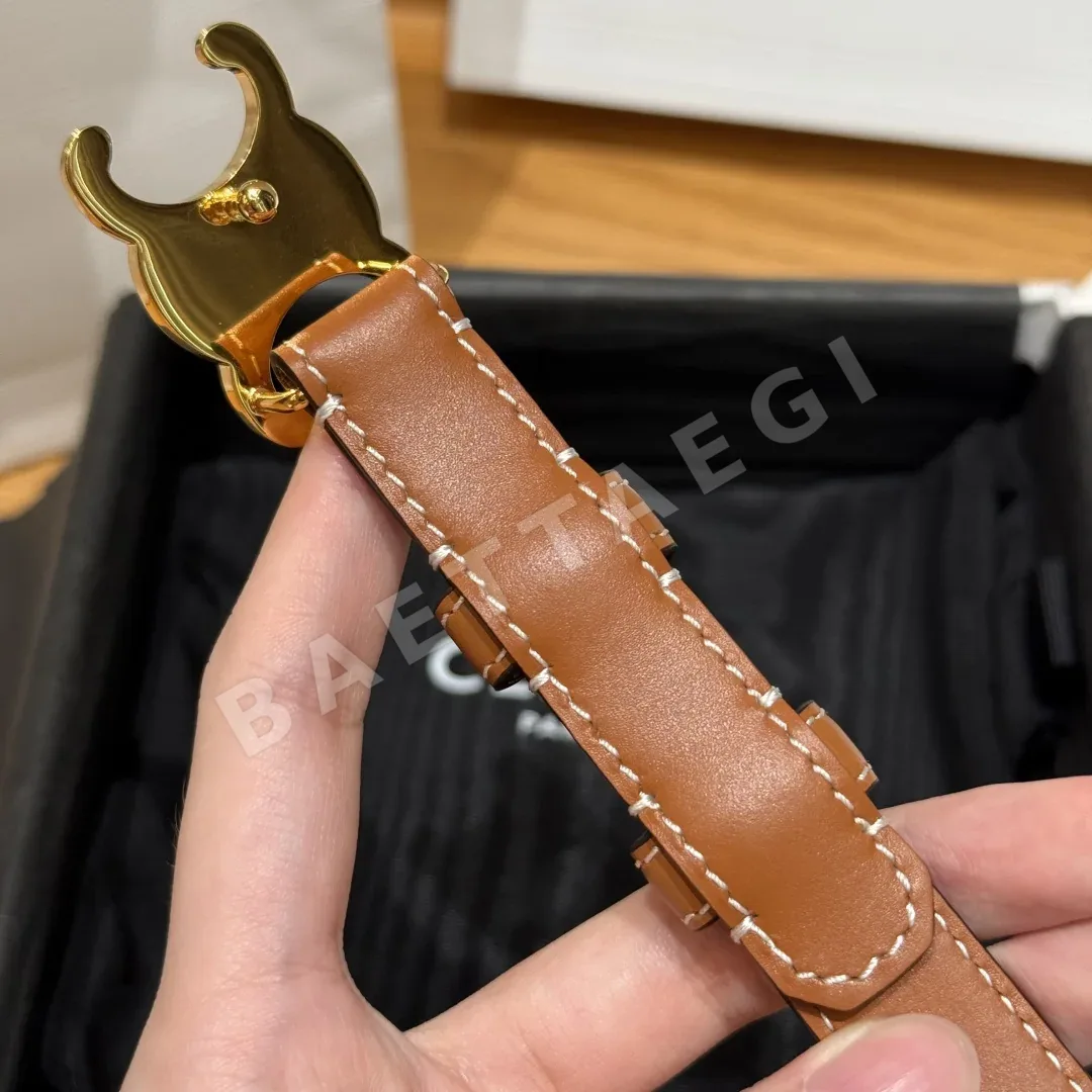 셀린느 개선문 금장 소가죽 여성 벨트 상세 이미지 5
