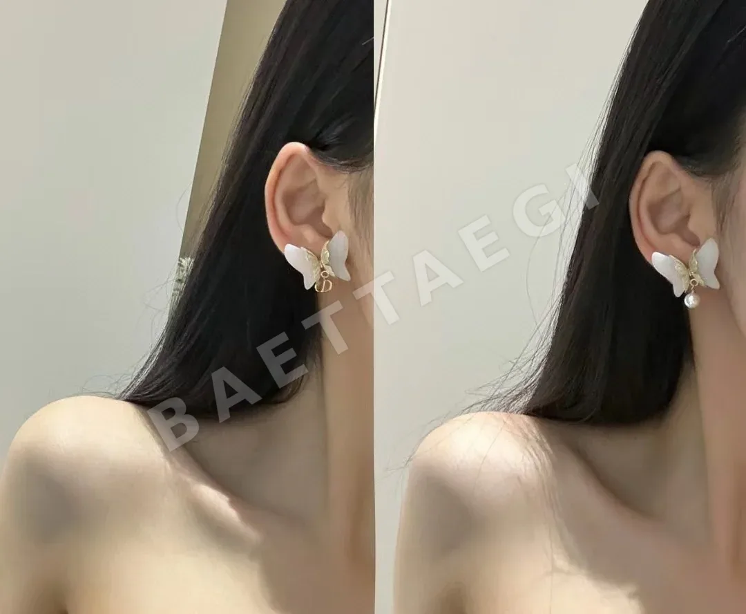 디올 나비 모양 수지 귀걸이 상세 이미지 7