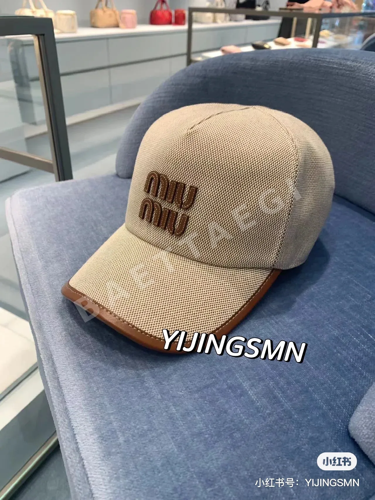 미우미우 캔버스 베이스볼 캡 80982