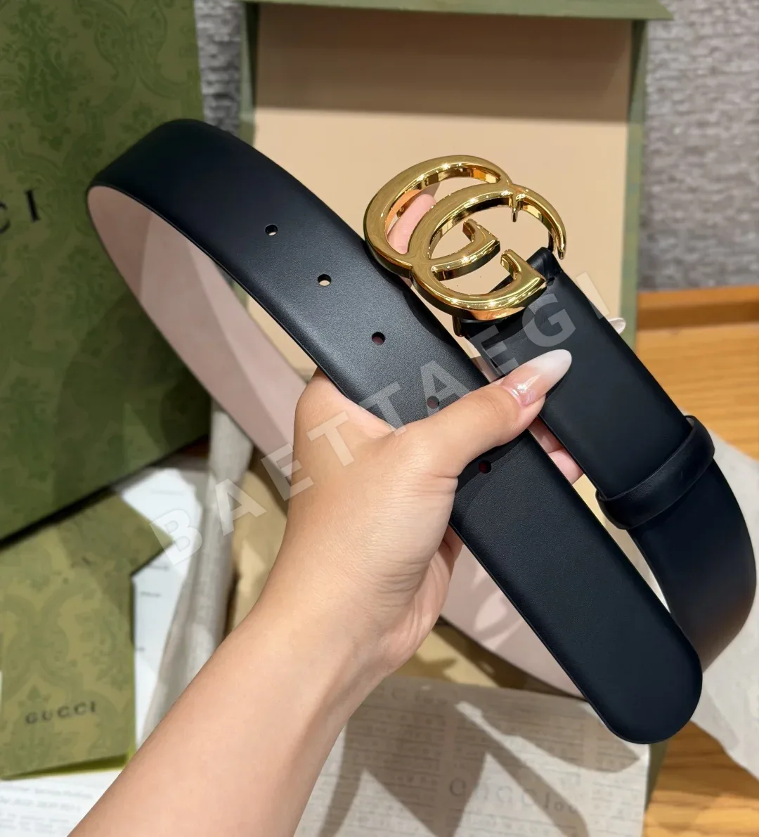 구찌 인터로킹 더블 G 버클 송아지가죽 벨트 40mm 상세 이미지 3
