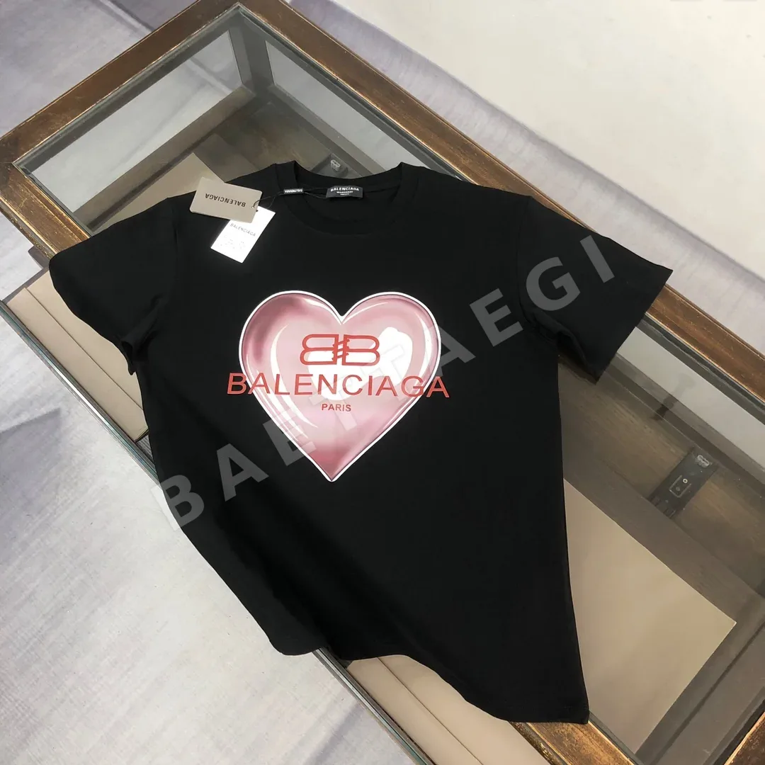 발렌시아가 여성 크루넥 반팔 티셔츠 88676