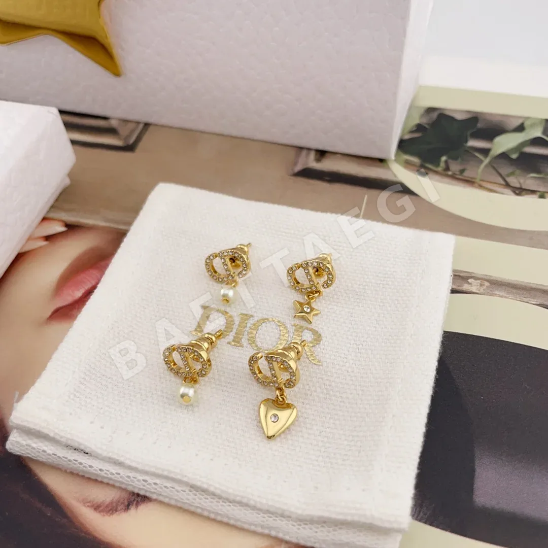 루이비통 CD 스타 하트 진주 장식 귀걸이 상세 이미지 2