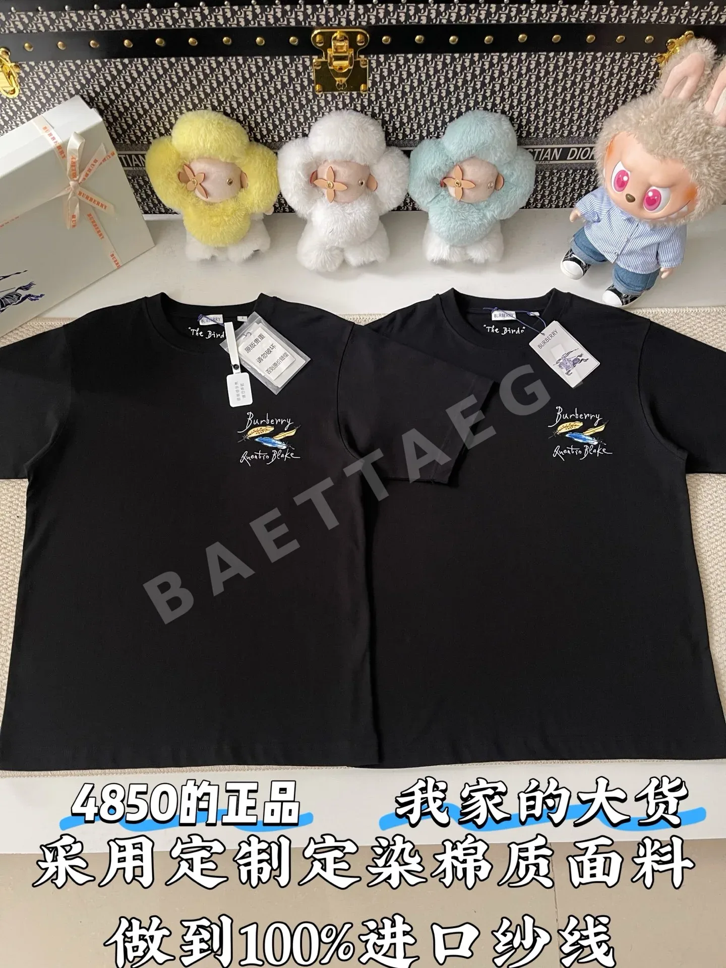 버버리 깃털 로고 반팔 티셔츠